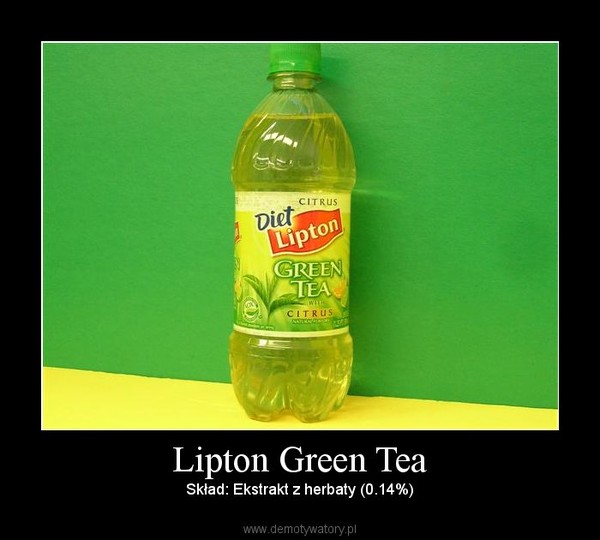 Lipton Green Tea – Skład: Ekstrakt z herbaty (0.14%) 