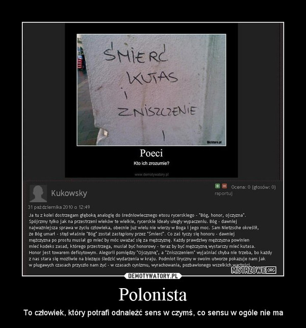 Polonista – To człowiek, który potrafi odnaleźć sens w czymś, co sensu w ogóle nie ma 