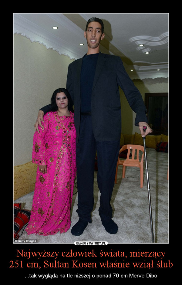 Najwyższy człowiek świata, mierzący 251 cm, Sultan Kosen właśnie wziął ślub