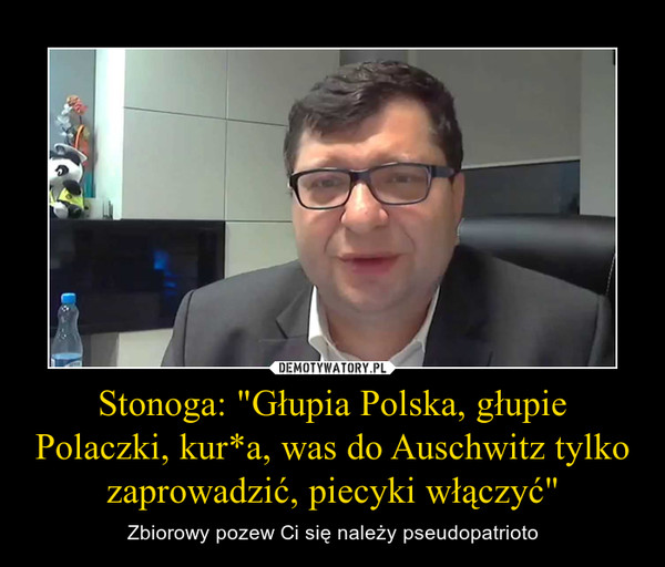 Stonoga: "Głupia Polska, głupie Polaczki, kur*a, was do Auschwitz tylko zaprowadzić, piecyki włączyć" – Zbiorowy pozew Ci się należy pseudopatrioto 