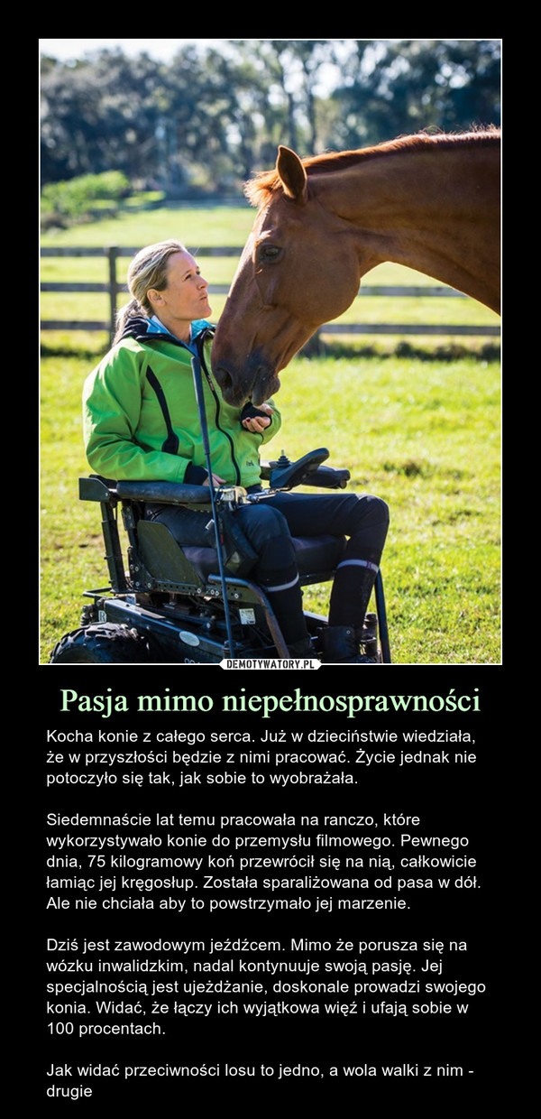 Pasja mimo niepełnosprawności