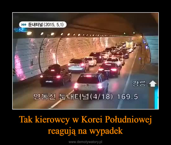 Tak kierowcy w Korei Południowej reagują na wypadek –  