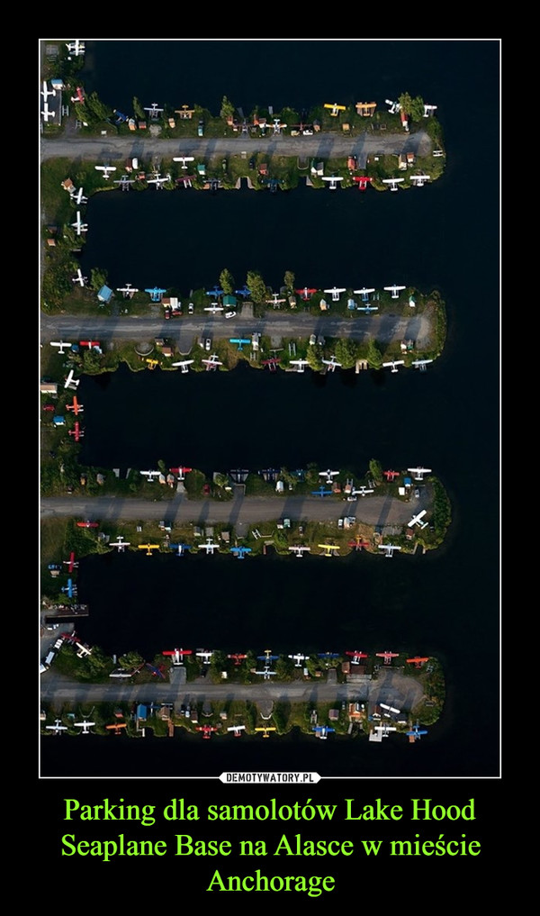 Parking dla samolotów Lake Hood Seaplane Base na Alasce w mieście Anchorage –  