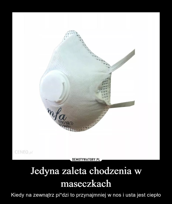 Jedyna zaleta chodzenia w maseczkach – Kiedy na zewnątrz pi*dzi to przynajmniej w nos i usta jest ciepło 