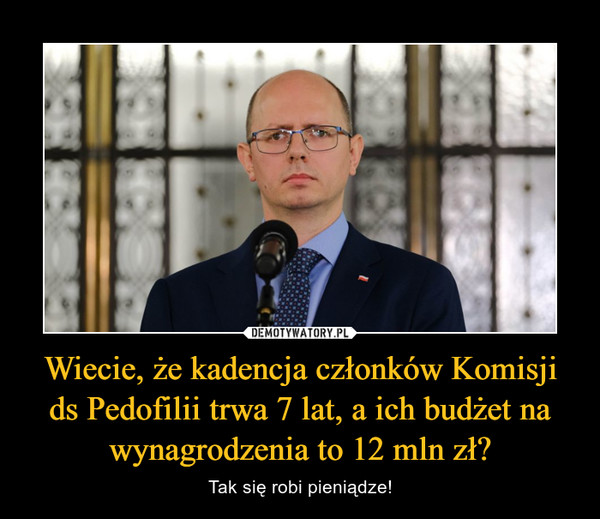 Wiecie, że kadencja członków Komisji ds Pedofilii trwa 7 lat, a ich budżet na wynagrodzenia to 12 mln zł? – Tak się robi pieniądze! 
