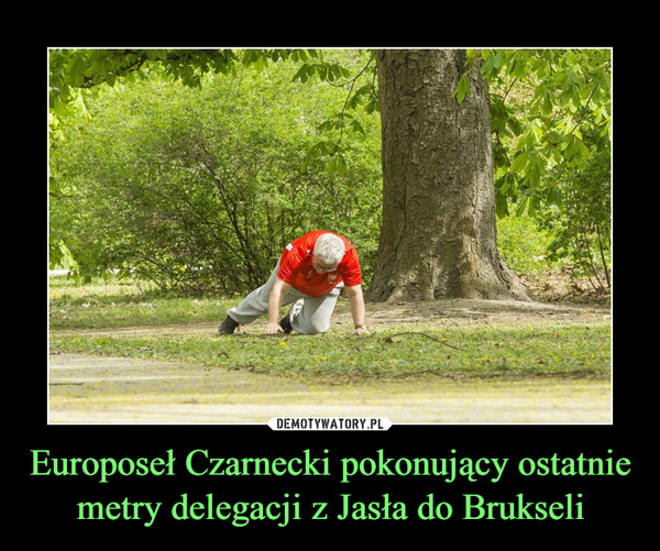 Europoseł Czarnecki pokonujący ostatnie metry delegacji z Jasła do Brukseli –  