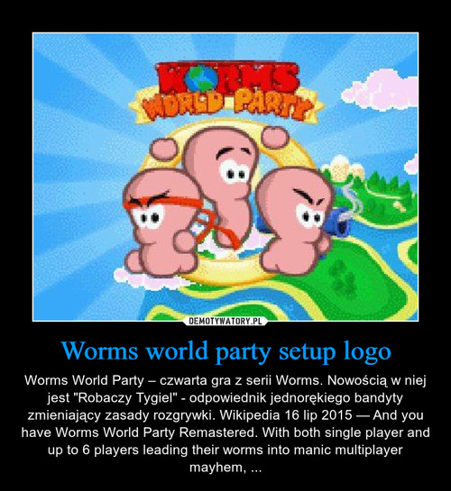 Worms world party setup logo