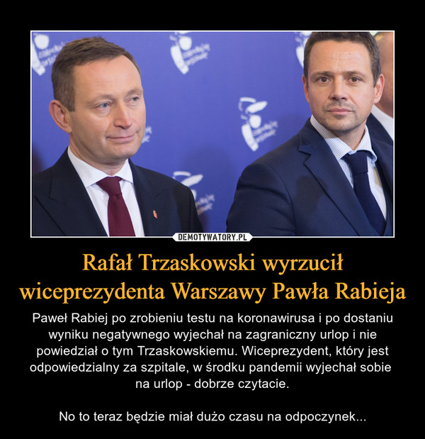Rafał Trzaskowski wyrzucił wiceprezydenta Warszawy Pawła Rabieja