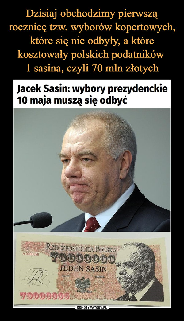  –  Jacek Sasin: wybory prezydenckie10 maja muszą się odbyć