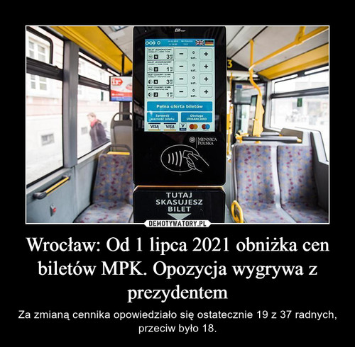 Wrocław: Od 1 lipca 2021 obniżka cen biletów MPK. Opozycja wygrywa z prezydentem