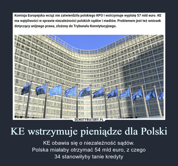 KE wstrzymuje pieniądze dla Polski