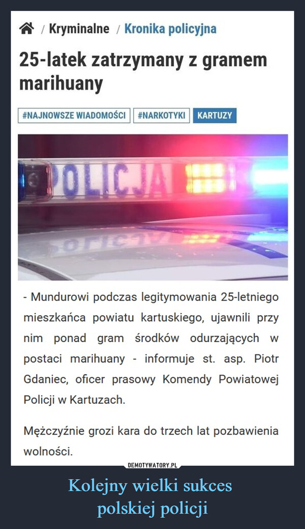 Kolejny wielki sukces 
polskiej policji