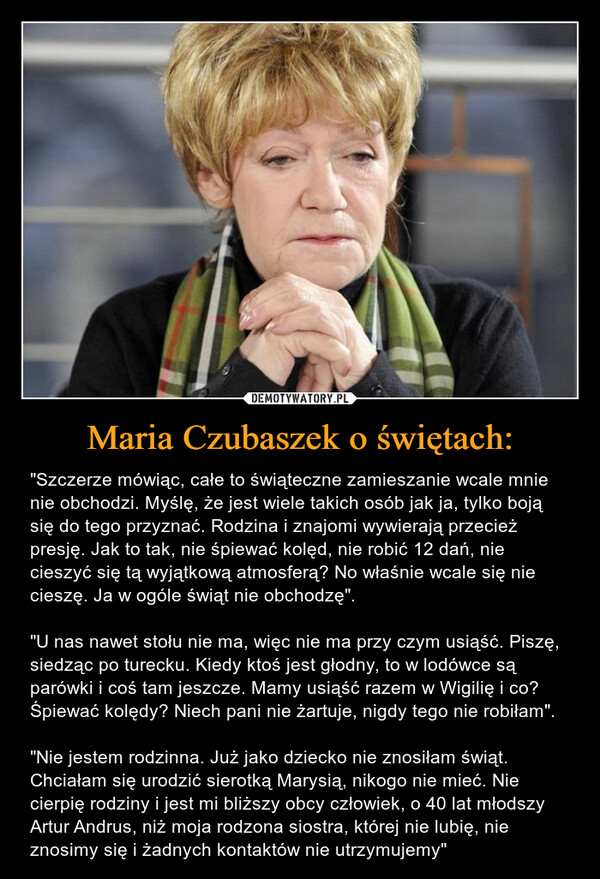 Maria Czubaszek o świętach: