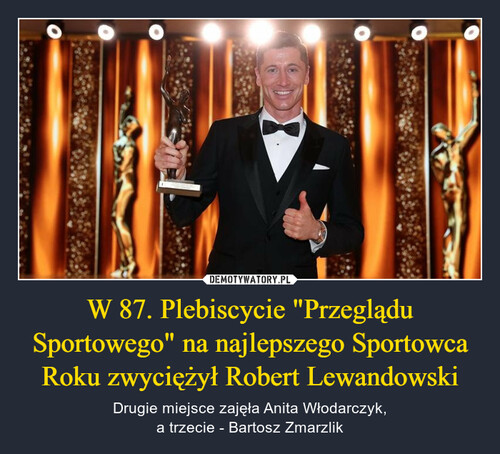W 87. Plebiscycie "Przeglądu Sportowego" na najlepszego Sportowca Roku zwyciężył Robert Lewandowski