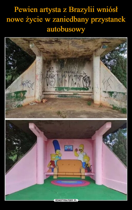Pewien artysta z Brazylii wniósł nowe życie w zaniedbany przystanek autobusowy