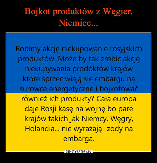Bojkot produktów z Węgier, Niemiec...