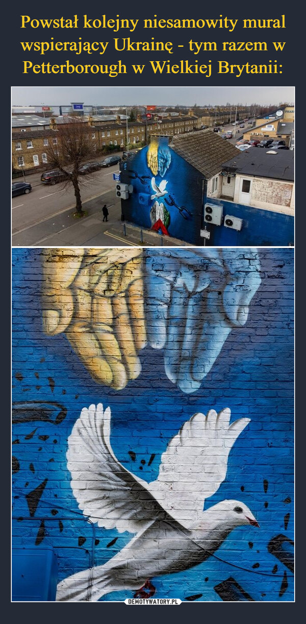 Powstał kolejny niesamowity mural wspierający Ukrainę - tym razem w Petterborough w Wielkiej Brytanii: