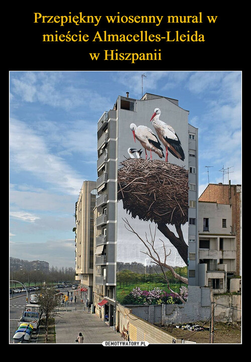 Przepiękny wiosenny mural w mieście Almacelles-Lleida 
w Hiszpanii