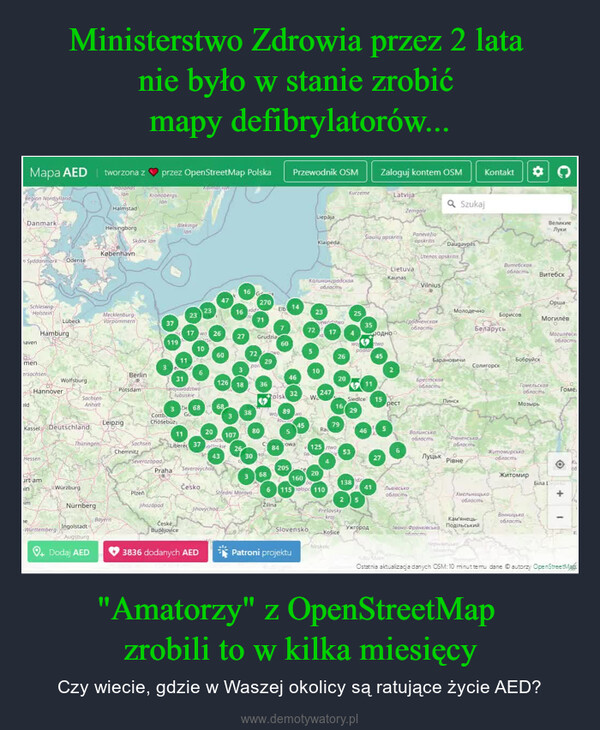 "Amatorzy" z OpenStreetMap zrobili to w kilka miesięcy – Czy wiecie, gdzie w Waszej okolicy są ratujące życie AED? 