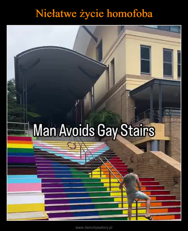  –  Man Avoids Gay Stairs